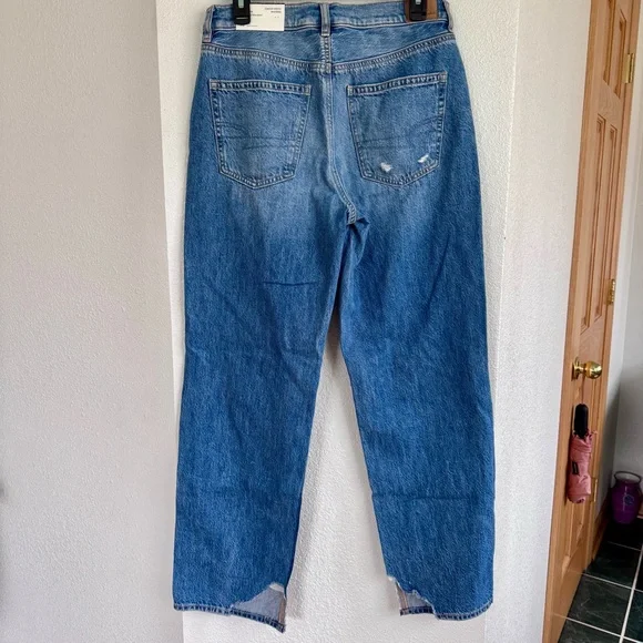 AMERICAN EAGLE SUPER HIGH WAISTED BAGGY STRAIGHT JEAN - Picture 7 of 11